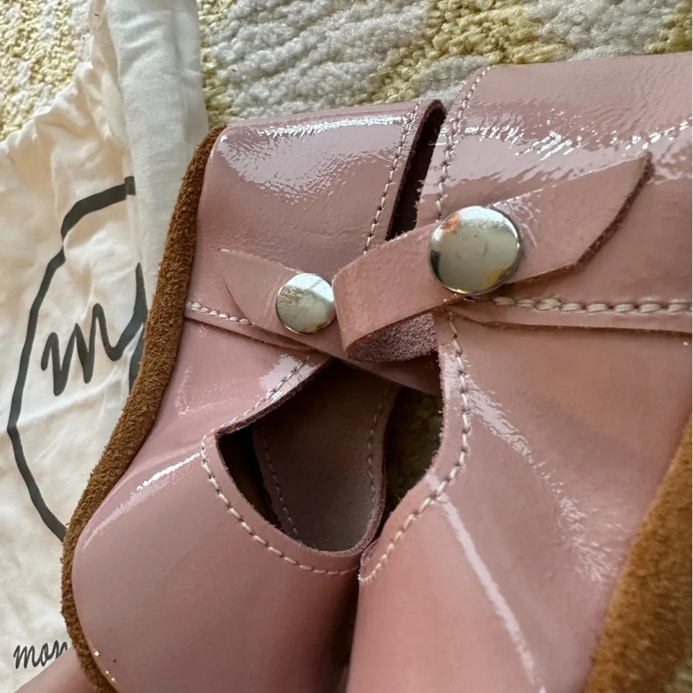 Mon Petit PATENT BLUSH Pink Size 4 Mary Janes Mon Soft‎ Soled Baby Shoes